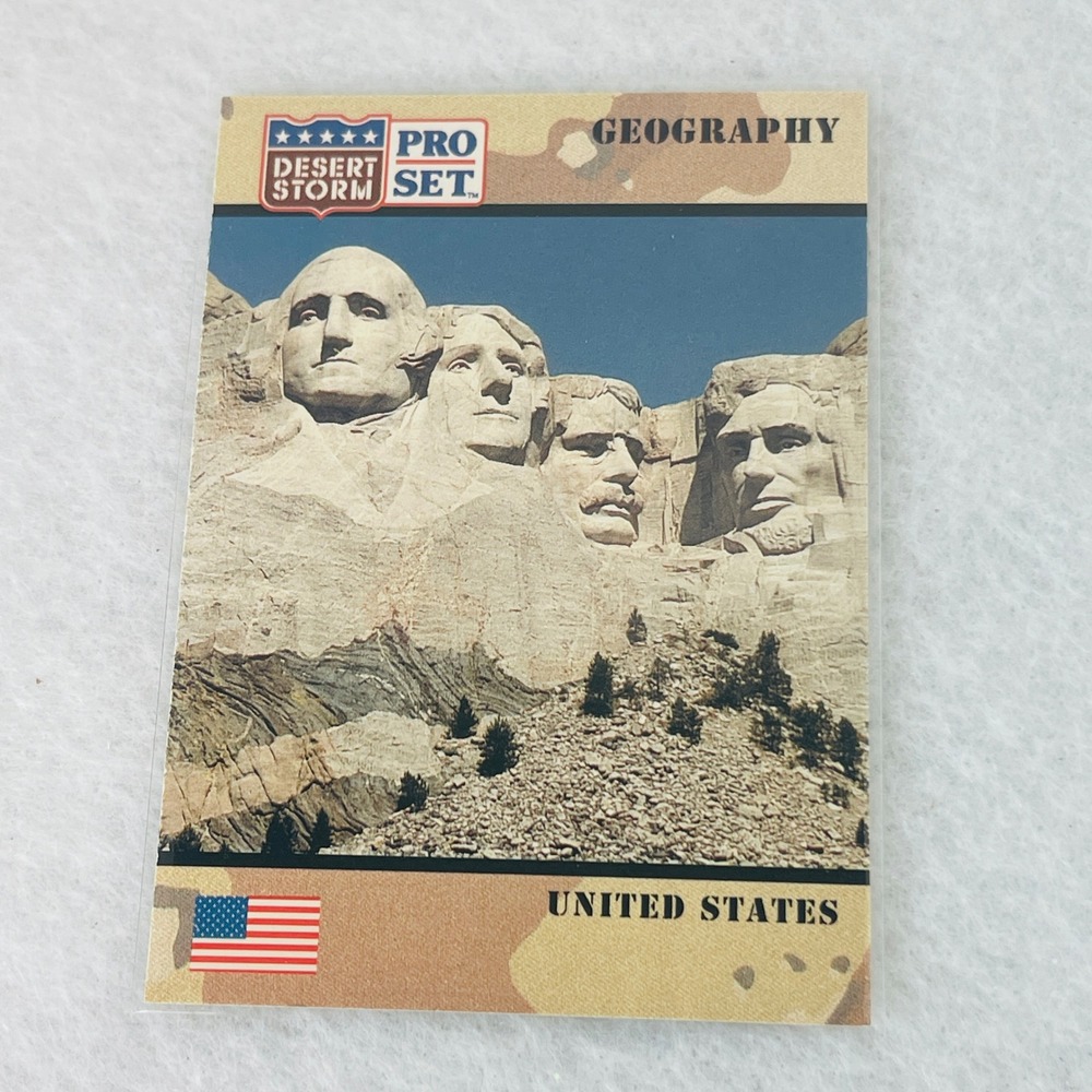 1991 Pro Set Desert Storm 63 United States Geography Mount Rushmore Trading Card